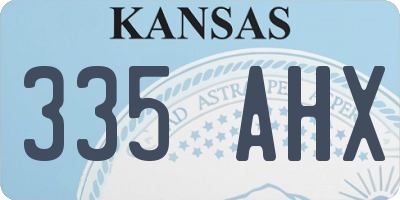 KS license plate 335AHX