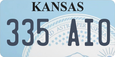 KS license plate 335AIO