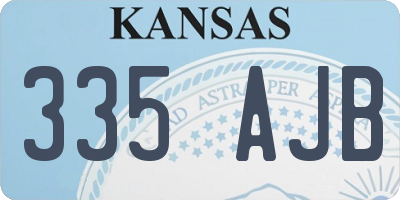 KS license plate 335AJB