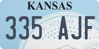 KS license plate 335AJF
