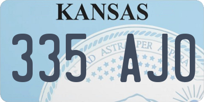 KS license plate 335AJO