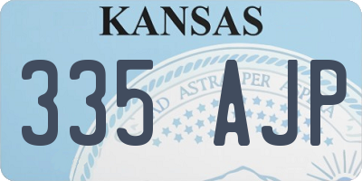 KS license plate 335AJP