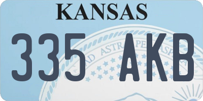 KS license plate 335AKB
