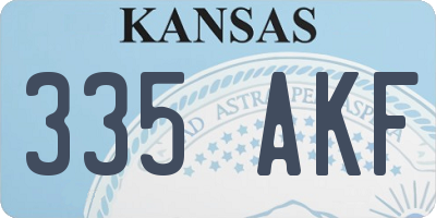 KS license plate 335AKF