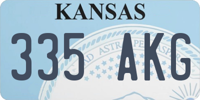 KS license plate 335AKG