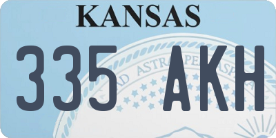KS license plate 335AKH