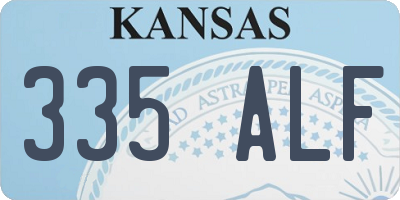 KS license plate 335ALF