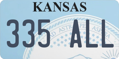 KS license plate 335ALL