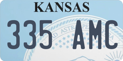 KS license plate 335AMC