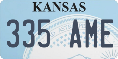 KS license plate 335AME