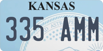 KS license plate 335AMM