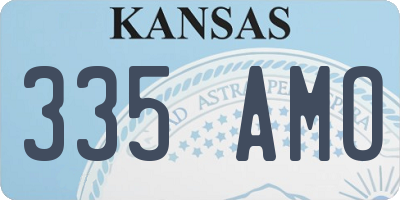 KS license plate 335AMO