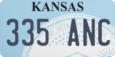 KS license plate 335ANC