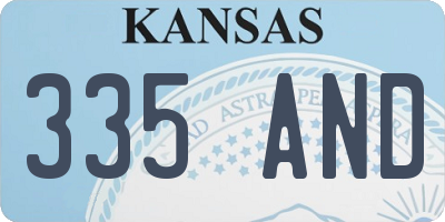 KS license plate 335AND