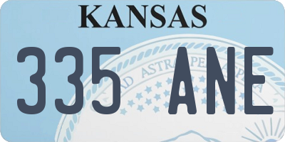 KS license plate 335ANE