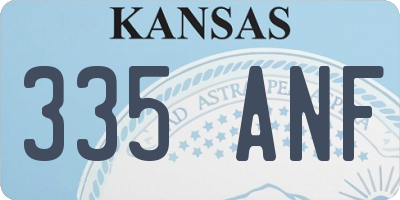 KS license plate 335ANF
