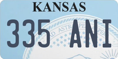 KS license plate 335ANI