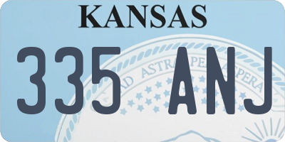 KS license plate 335ANJ