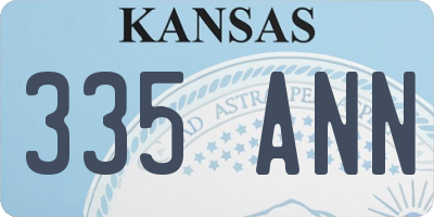 KS license plate 335ANN