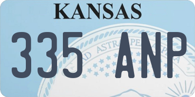 KS license plate 335ANP