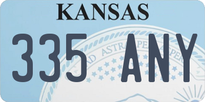 KS license plate 335ANY