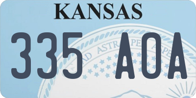 KS license plate 335AOA