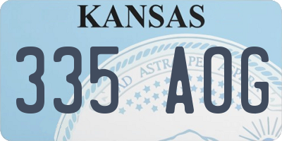 KS license plate 335AOG