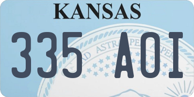 KS license plate 335AOI