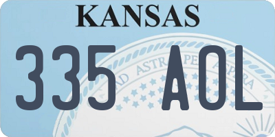 KS license plate 335AOL