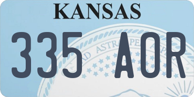 KS license plate 335AOR