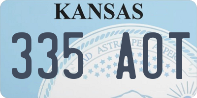 KS license plate 335AOT