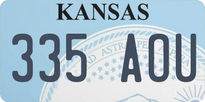 KS license plate 335AOU