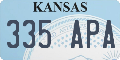 KS license plate 335APA