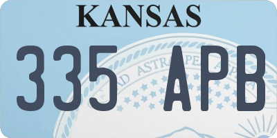 KS license plate 335APB