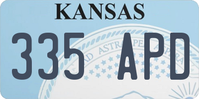 KS license plate 335APD