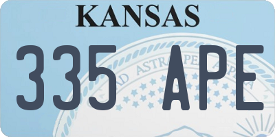 KS license plate 335APE