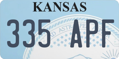KS license plate 335APF