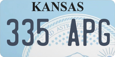 KS license plate 335APG