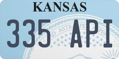 KS license plate 335API