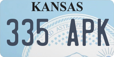 KS license plate 335APK