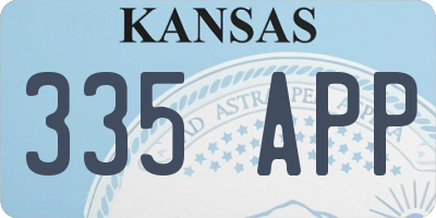 KS license plate 335APP