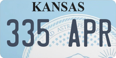 KS license plate 335APR