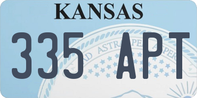 KS license plate 335APT