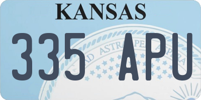 KS license plate 335APU