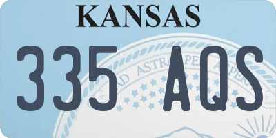KS license plate 335AQS