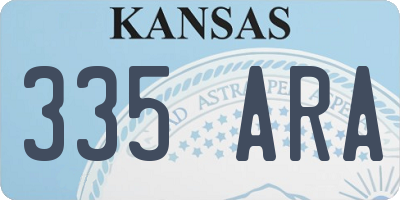 KS license plate 335ARA