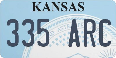 KS license plate 335ARC