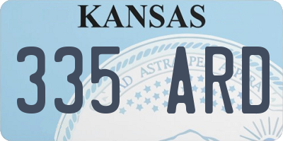 KS license plate 335ARD