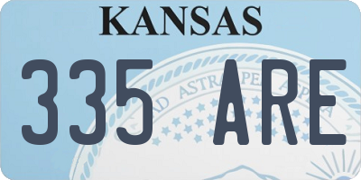 KS license plate 335ARE