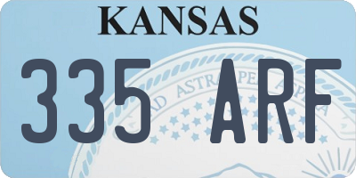 KS license plate 335ARF